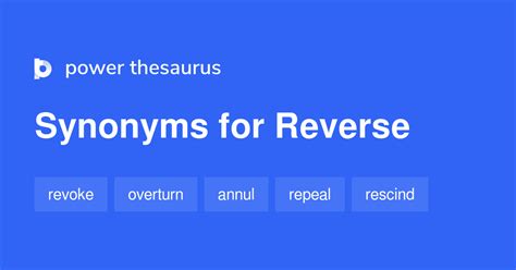 Reverse synonym - reverse - WordReference English dictionary, questions, discussion and forums. All Free. WordReference.com | Online Language Dictionaries. English Dictionary | reverse. ... 'reverse' also found in these entries (note: many are not synonyms or translations):